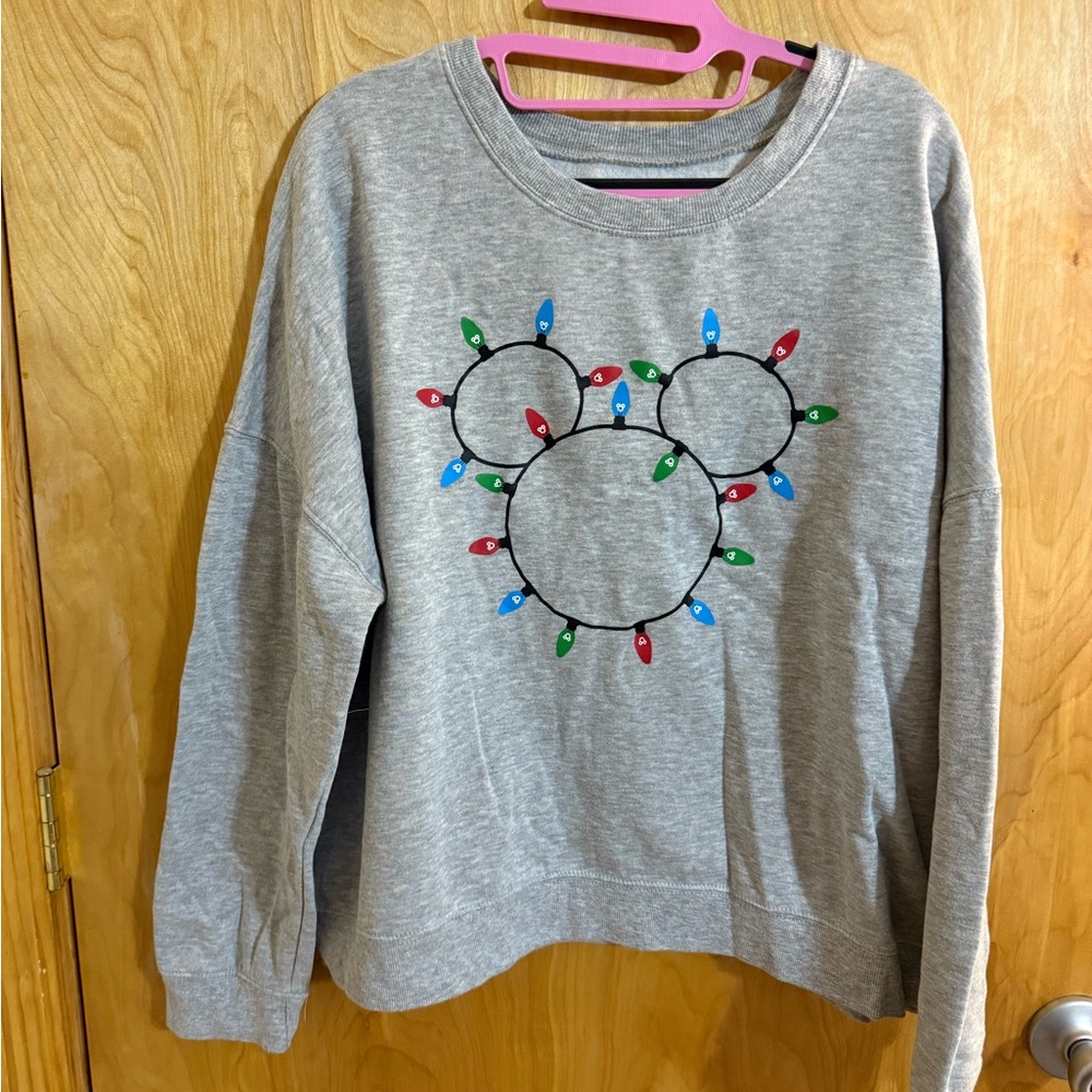 Disney Mickey Mouse Merry Christmas Lights Sweatshirt XXL 1X